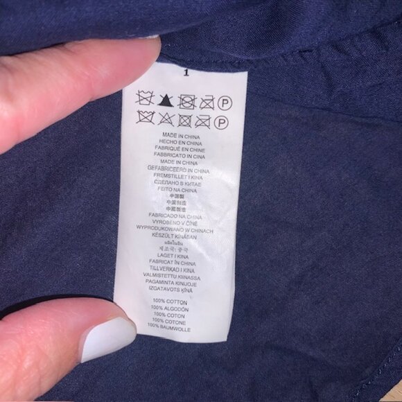 Michael Kors Navy Blue Sleeveless 100% Cotton Y2K style Top Size Small - Picture 6 of 11